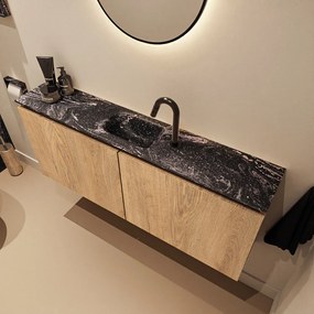 Mondiaz Ture DLux toiletmeubel 120cm washed oak met wastafel lava midden met kraangat