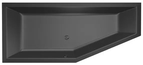 Xenz Society Hoekbad - 180x80x48 - afvoer Midden - Links - Compact - acryl - ebony 6962-29