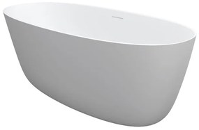 Riho Oval vrijstaand bad - 175x80cm - solid surface - incl. zitje - incl. hoofdkussen - mat wit SW857814/SW49613/SW49609