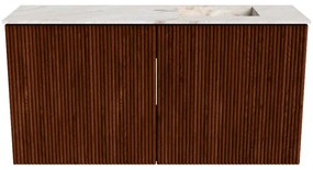 Mondiaz Joya DLux 80cm toiletmeubel ruby met wastafel faye rechts zonder kraangat frappe