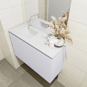 Mondiaz Olan 80cm toiletmeubel cale met wastafel talc links geen kraangat