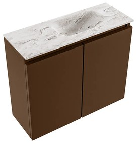 Mondiaz Ture DLux toiletmeubel 60cm rust met wastafel glace rechts met kraangat