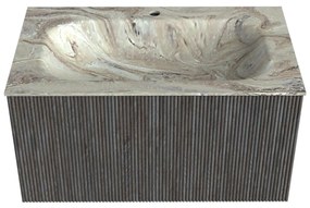 Mondiaz Kurve-dlux 80cm badmeubel shadow met 1 lade en wastafel big small midden 1 kraangat glace