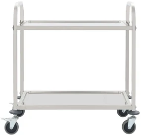 vidaXL Keukentrolley 2-laags 95x45x83,5 cm roestvrij staal