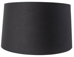 Katoenen lampenkap zwart 45/50/28 met gouden binnenkant