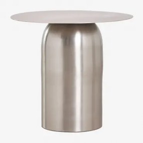 Ronde Bijzettafel Ø40 Cm Alliser Grijs – Staal & Grijs – Staal - Sklum