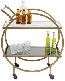 Kare Design Loft Ronde Design Trolley Messing - 74 X 40cm.