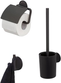 Tiger Tune toiletaccessoires set 3-delig hangend Zwart geborsteld/Zwart