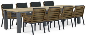 Tuinset 8 personen 300 cm Aluminium/teak Old teak greywash Lifestyle Garden Furniture Dakota/Riviera