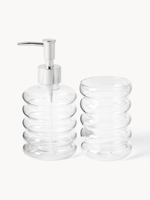 Mondgeblazen badkameraccessoires Bubbly, 2-delig
