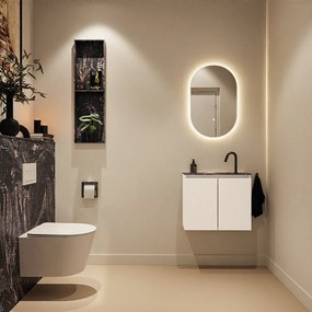 Mondiaz Ture DLux toiletmeubel 60cm talc met wastafel lava midden met kraangat