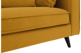 Goossens Bank Suite geel, stof, 2-zits, elegant chic met ligelement links