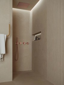 Saniclear Plus inbouw regendouche met inbouw douchekop 30x30cm en staafhanddouche geborsteld koper