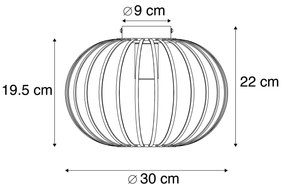 Design plafondlamp zwart 30 cm - Johanna Design E27 rond Binnenverlichting Lamp