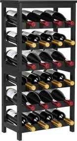 VEVOR Wijnrek voor 24 flessen, 6 lagen, vrijstaand flessenrek met een totaal draagvermogen van 36 kg, wijnflessenhouder voor keuken, kelder, bar, eetkamer, woonkamer, zwarte wijnflessenhouder