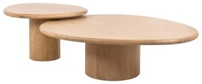 Richmond Interiors Oakley Salontafel Set Eiken Organische Vorm - 114 X 90cm.