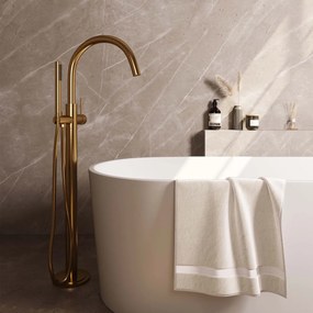 Brauer Gold Edition vrijstaande badmengkraan met staafhanddouche geborsteld messing PVD