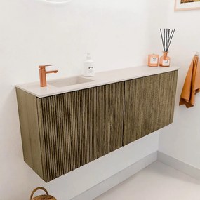Mondiaz Joya DLux 110cm toiletmeubel ronding rechts dusk met wastafel faye links 1 kraangat meli