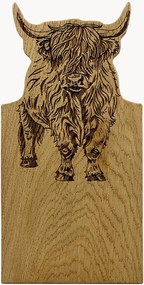 Eikenhouten serveerplank Highland Cow