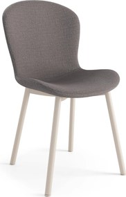 FIORA Lichtgrijs taupe (stof Basel 34) / beige frame - MODERNE GESTOFFEERDE STOEL VOOR WOONKAMER/EETKAMER LOFT