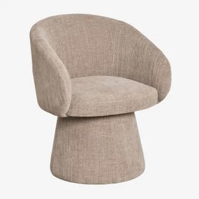 Set Van 2 Flavian Gestoffeerde Draaibare Eetkamerstoelen Met Armleuningen Stof Grijs – Taupe - Sklum