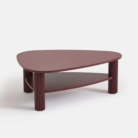 Salontafel met dubbel blad, van eikenfineer en massief grenen, CLIFF