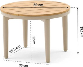 Stoel en Bank Loungeset 4 personen Aluminium/rope Taupe  Coco Vinci