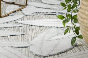 Tapijt Structural BOTANIC 65241 Bladeren plat geweven op het balkon, terras - grijs