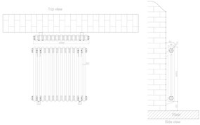 Eastbrook Rivassa 2 koloms radiator 60x60cm staal 818W zwart mat