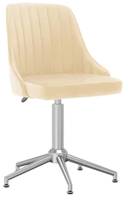 vidaXL Eetkamerstoelen draaibaar 6 st fluweel crèmekleurig