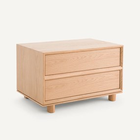 Eiken en fineer nachtkastje, design E. Gallina