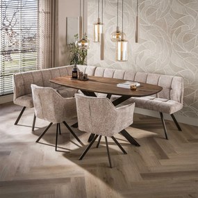 Ovale Eettafel Acaciahout 180cm - 180 X 90cm.