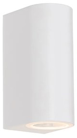 Moderne buiten wandlamp wit kunststof ovaal 2-lichts - Baleno