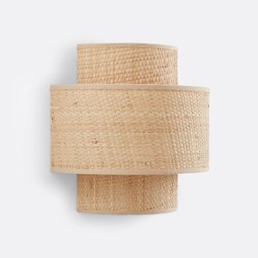 Dubbele wandlamp in raffia, Dolkie