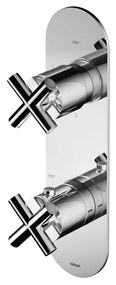 Hotbath Chap inbouw douchethermostaat 3-wegs geborsteld nikkel