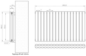 Eastbrook Tunstall dubbele radiator 100x60cm 1391W wit mat