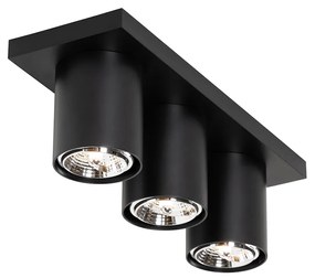Moderne plafondSpot / Opbouwspot / Plafondspot zwart 3-lichts - Tubo Modern GU10 Binnenverlichting Lamp