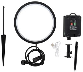 Prikspot zwart 50 cm incl. LED oplaadbaar en solar IP65 - Adalind