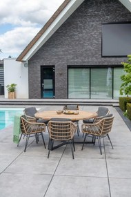 4 Seasons Outdoor Cottage eetset met basso tafel Ø 160 cm      taupe weerbestendig