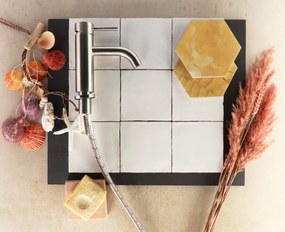 Hoogglans Handvorm Wandtegel 13x13 Cm Baltimore Glans Wit RBT64