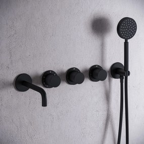 Saniclear Plus Stripes thermostaatkraan afbouwdeel zwart mat