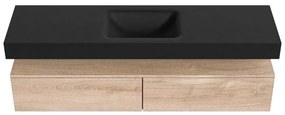 Zaro Alan badmeubel 170cm washed oak 2 lades met vrijhangende wastafel cloud midden 1 kraangat urban