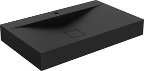 Mexen Poli opbouw wastafel van gegoten marmer 1/O 80 x 48 cm, zwart - 23028071