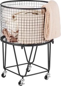VEVOR Wasmand, Ronde Wasmand met 360° Zwenkwielen, 40 liter inhoud, 27 kg draagvermogen, Koolstofstalen boodschappenmand voor wasgoed, boodschappen, kamperen, bagage, wassorteerder, wasmand