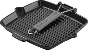 Staub Grill Pans Grillpan met schenktuit 24 cm, Zwart - Grill Pans - Staub