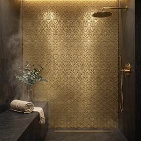 Zelfklevende Mozaïektegels Metaal | Waaier Goud | 26,8×28,1 cm | Keuken, Bad &amp; WC