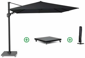 Zweefparasol  3x3m T2 premium (incl. voet en hoes) Zwart Platinum Challenger