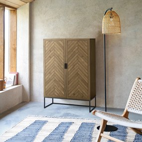 2-deurs dressoir, grenenfineer, Nottingham