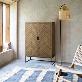 2-deurs dressoir, grenenfineer, Nottingham