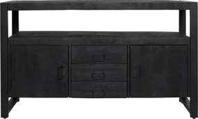 Starfurn Boaz Black Dressoir Mangohout Zwart 135 Cm - 135x54x80cm.